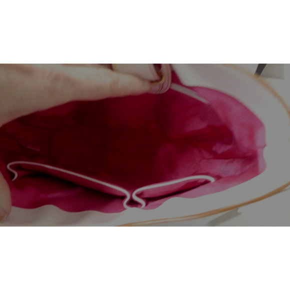 Pink Wicker Handbag Rattan White Leather Handle Buckle Elliott Lucca Colorful - Picture 7 of 13